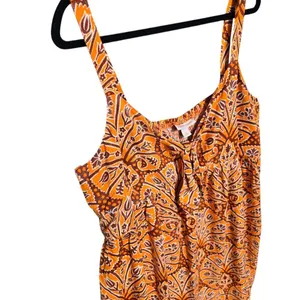 Knox Rose NWOT‎ Dress Wide Strap Orange Coral Floral Boho Midi Dress XXL thumbnail 4