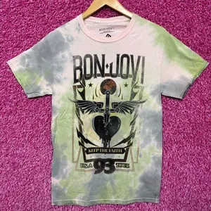 Bon Jovi Heartbreaker Keep the Faith 1993 USA Tour Arena Rock Tie Dye S thumbnail 1
