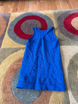 Athleta Women Renee Textured Racerback Tank Top Seamless Royal Blue Size Small thumbnail 3