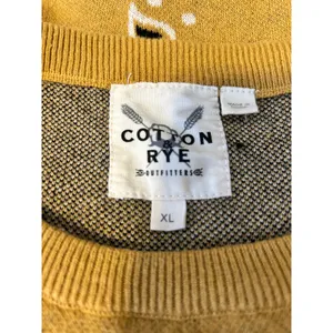 Cotton & Rye Bandana Paisley Sweater XL Mustard Yellow Boho Oversized thumbnail 4