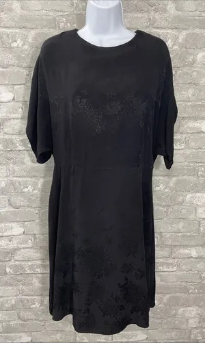 MNG Suit Black Jacquard Midi Shift Dress thumbnail 1