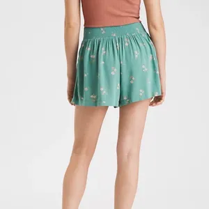 NWT American Eagle Floral High Waisted Soft Everyday Shorts Green Size Large thumbnail 2