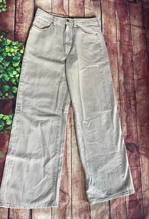 Gap High Rise Wide Leg Tan Jeans Size 4R/27 thumbnail 1