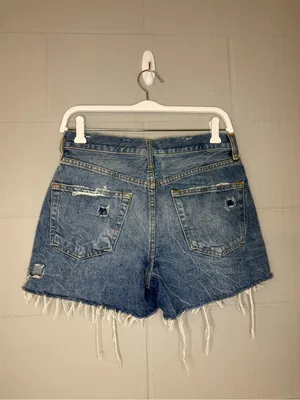 Zara Distressed Cutoff Jean Shorts Button Fly Women’s Size 4 Cotton thumbnail 2