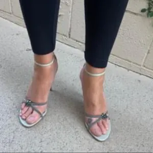 Carlos by Carlos Santana embellish green peep heel thumbnail 5