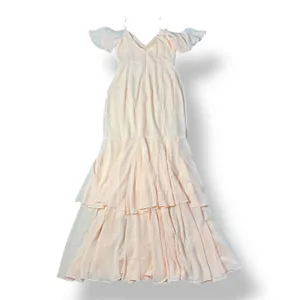 Lulus NWT Brilliant Perfection Blush Pink Cold-Shoulder Tiered Maxi Dress Size S thumbnail 5
