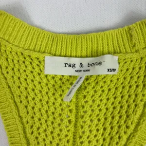 Rag &‎ Bone Mesh Tank Womens XS Neon Yellow 100% Cotton Scoop Neck Open-Knit thumbnail 2
