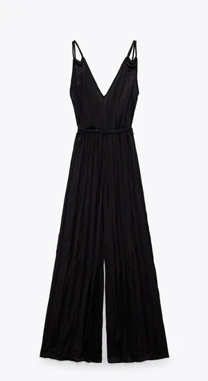 ZARA nwt satin effect pleated jumpsuit romper thumbnail 5