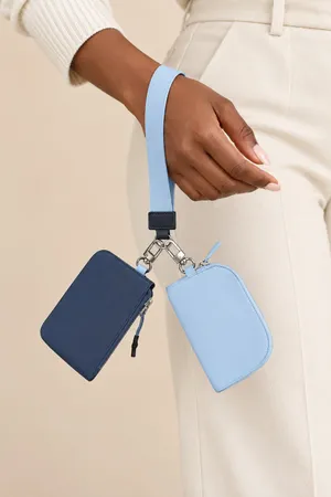Navy Blue Wristlet Wallet & Light Blue Coin Pouch Set thumbnail 2