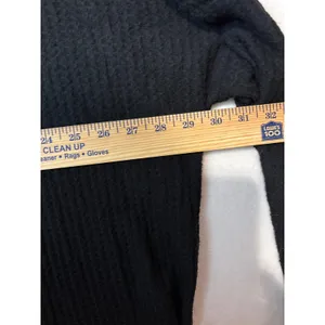 Umgee Black‎ Waffle Knit Cardigan Button Front Oversized V-Neck Sweater M thumbnail 8