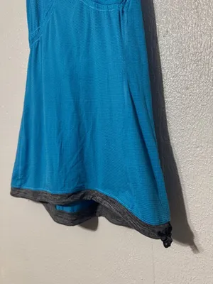 Lululemon Elevate Tank Top Blue Trim Adjustable Drawstring Hem Racerback Gym thumbnail 4
