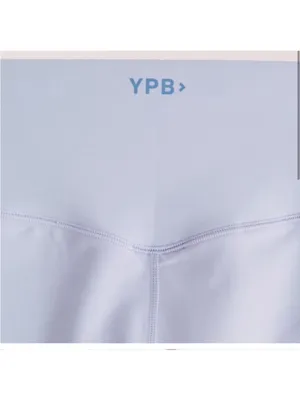 Abercrombie & Fitch YPB High-Rise Lilac /blue athletic high rise Bike Shorts thumbnail 3