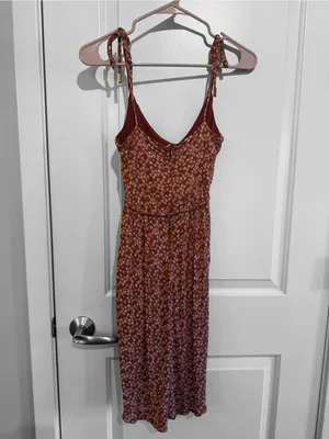 Hello Molly Rust Floral Tie-Shoulder Wrap Mini Dress thumbnail 5