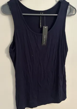NWT Kay Celine Sleeveless Top Blouse Shirt Blue Large capsule basic casual thumbnail 1