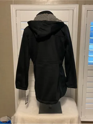 Big Chill Black Hooded Women's Trench Coat thumbnail 5