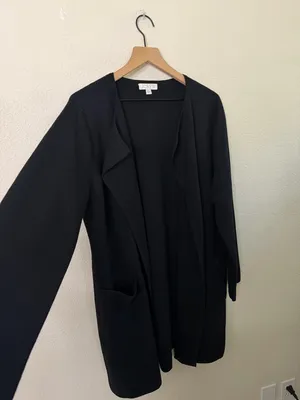 J Crew Juliette Collarless Cardigan Sweater Cardigan Blazer in Black‎ Size L thumbnail 6