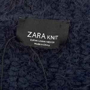 Zara Knit Womens Medium Open Front Cardigan‎ Sweater Fuzzy Blue Oversized thumbnail 5