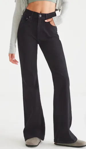 Aeropostale Black High-Rise Flare Jeans thumbnail 1