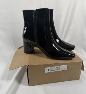 Journee Collection Boots Womens Size 11 Black Haylinn Block Heel Dress Booties thumbnail 1