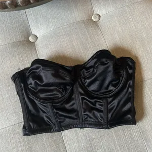 UO Out From Under Black Satin‎ Strapless Corset Top Size Medium thumbnail 3