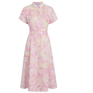HILL HOUSE Candy Kaleidoscope The Lily Button Down Linen Shirt Dress size XS thumbnail 3