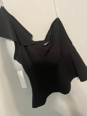 Timing one shoulder ruffle top thumbnail 3