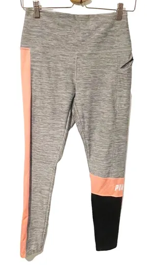 Victoria's Secret Pink Size Medium Grey Ultimate‎ High Waist Mesh Ankle Legging thumbnail 1