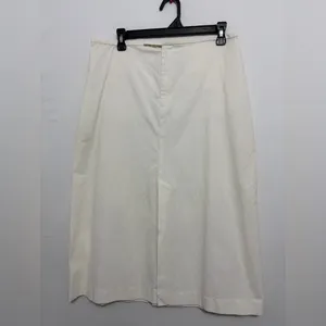 Banana Republic Size 12 Ivory Midi Skirt Cotton Blend A-Line Classic(A439)✨ thumbnail 3