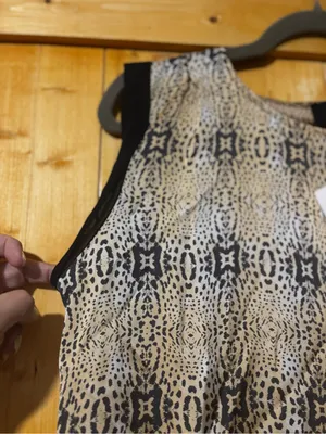 MNG by‎ Mango Animal Print Sleeveless Top with Black Trim - Size 6 Medium thumbnail 11