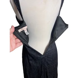 ANTHROPOLOGIE HUTCH Women’s Black Mace Corset Style Flouncy Midi Dress thumbnail 7