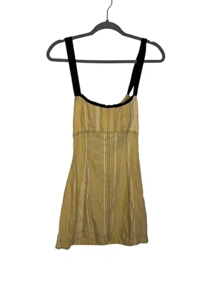 We The Free 🌼 Free People Sailor Mini Dress XS Plaid Tie Back Sleeveless‎ 🌼 thumbnail 3