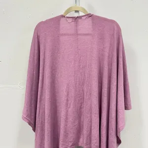 Loft Mauve Pink Open Front Cardigan Kimono Sleeve Cotton Blend One Size thumbnail 5