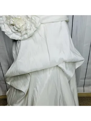 Wtoo Wedding Cotillion Dress Sz 14 Worn Once Pleated Floral Applique Sweetheart thumbnail 7