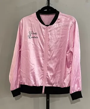 Grease Pink Ladies Zip Up Jacket Halloween Costume thumbnail 1