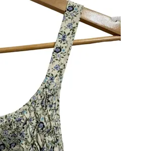 Free People Petunia Apron-Style‎ Floral Mini Dress Blue Cream XS thumbnail 4