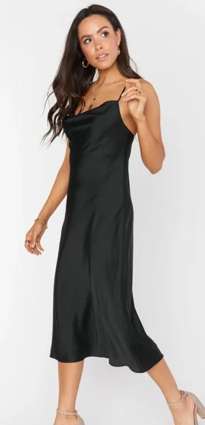 Show Me Your Mumu Black Satin Dress thumbnail 3
