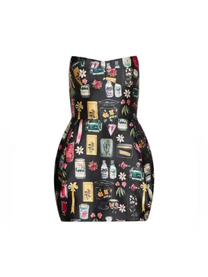 Amanda Uprichard Bowery Mixed Print Strapless Cocktail Minidress Size XS thumbnail 5