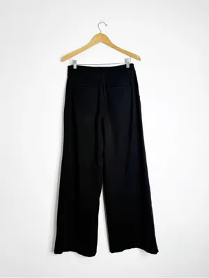 American Eagle Super High Rise Wide Leg Pants Size 8 Black Stretch Trousers thumbnail 2
