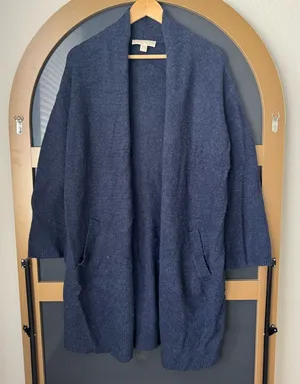 Michael Kors Women's True Navy Cardigan Sweater - Size L thumbnail 1