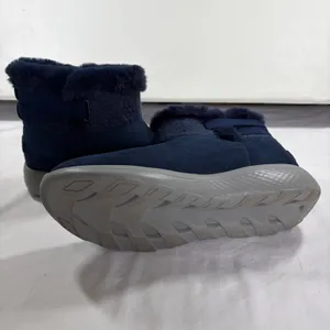 Skechers On-the-GO Joy Bundle Up Navy Blue Faux Fur‎ Suede Boots Womens 9.5 thumbnail 5