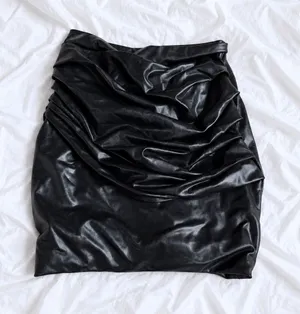 Vic Salvage Black Ruched Mini Skirt – Size Small thumbnail 1