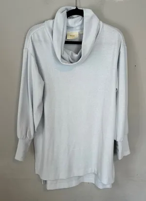 Anthropologie Maeve Cowl Neck Long Sleeve Tunic Style Sweater Light Blue thumbnail 1