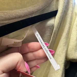 Anthropologie Maeve Beth Puff-Sleeved Cashmere Cardigan in Canary Size XS thumbnail 4