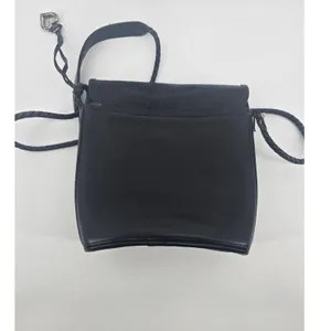 Brighton Crossbody Bag Womens Small Black Woven Croc Leather Celtic Heart Charm* thumbnail 3