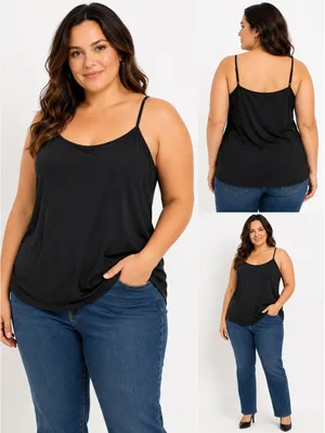a.n.a Black Sleeveless Cami Tank Top Size 2X thumbnail 2