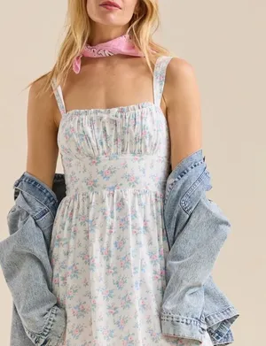 ALTAR’D STATE Floral Milkmaid Mini Dress thumbnail 1