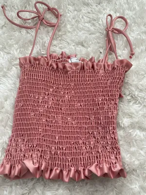 These Three Boutique pink tie crop top thumbnail 3