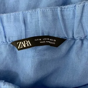 Zara Medium Blue Tunic Top Flowy Boho Minimalist Cottagecore Summer Style‎ thumbnail 6