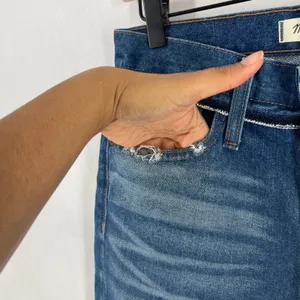 Madewell Retro‎ Cropped Bootcut Jeans Womens 26 Blue Denim Distressed Raw Hem thumbnail 6