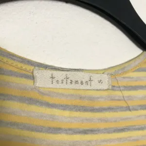 Anthropologie Testament Butter Yellow Stripe Y2K Babydoll Sleeveless Top - Small thumbnail 3
